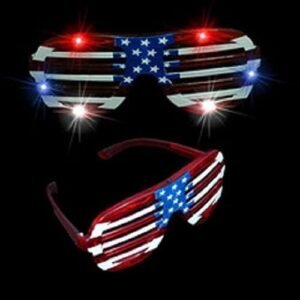 Mammoth Sales 12 Pairs of USA American Flag July 4 th LED