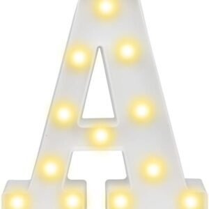 musen-Decorative Led Light Up Number Letters, White Plastic Marquee Number Lights Sign