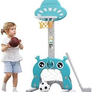 Basketball Hoop for Kids 5 in 1 Sports Activity Center Grow-to-Pro Adjustable