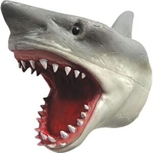 Big Game Toys~Shark Hand Puppet Soft Stretchy Rubber Jaws Baby Shark Realistic
