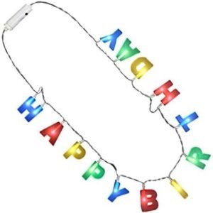 blinkee Multicolor LED Happy Birthday Lights Necklace by Kit Toy