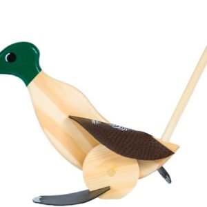 Wooden Push Pull Activity Walking Toy Duck Dark Green - Toddlers 18