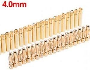 HRB 20 Pairs 4.0mm RC Model Battery Male Banana Bullet Connector Plug
