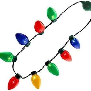 LED Light Up Flashing Bulb Christmas Holiday Necklace Holiday Party Favors with