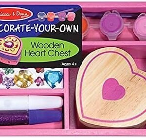 Melissa & Doug Decorate-Your-Own Wooden Heart Box Kit Toy Fun
