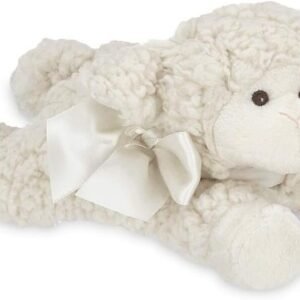 Bearington Baby Baa Plush Stuffed Animal Lamb with Rattle, 8 inches