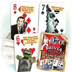 Flickback 1970 Trivia Playing Cards 50th Birthday Kit Toy Fun