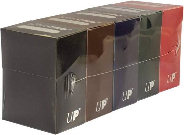 Set of Five New Ultra-Pro Deck Boxes Dark Colors Incl. Black, Blue,