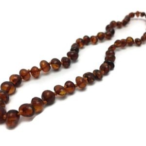 Baltic Amber Necklace Polished 12.5 Authenticy Certificate All Natural 100% Safe Cognac