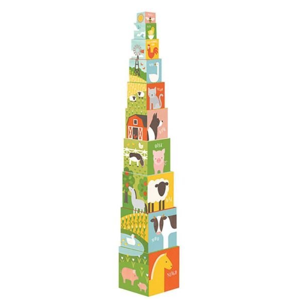 Petit Collage Nesting Blocks, 1-2-3 Farm Kit Toy Fun Kids