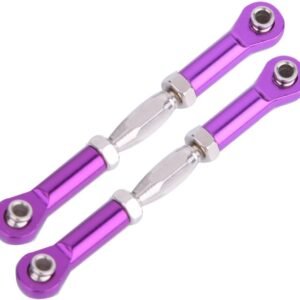 Dilwe 2Pcs RC Pull Rod, Adjustable Aluminum Steering RC Car Pull Rod