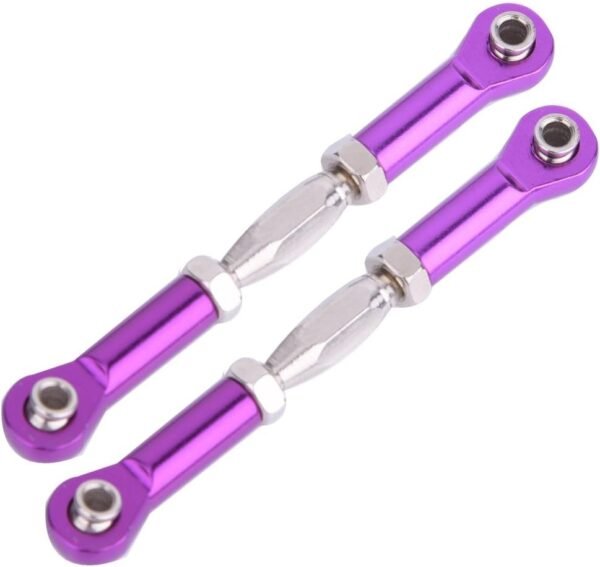 Dilwe 2Pcs RC Pull Rod, Adjustable Aluminum Steering RC Car Pull Rod