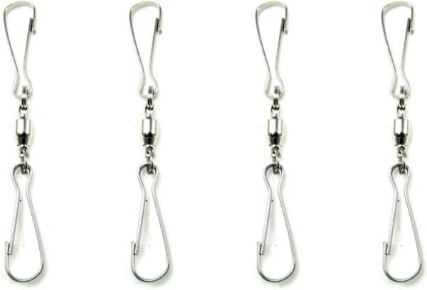 WorldaWhirl Whirligig Wind Spinner SS Swivel Hook Display Twist Turn Twirl Swirl4,Clip