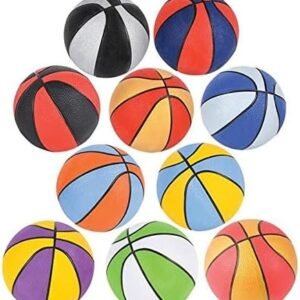 Rhode Island Novelty 5 Inch Assorted Multi-Color Micro Basketballs, Pack of Five