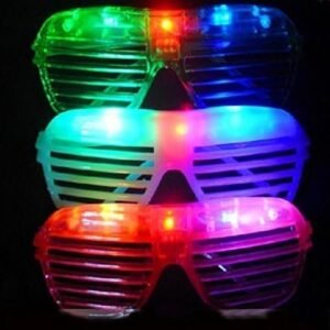 itisyours Flashing LED Light up Slotted Shutter Sunglasses Shades Party Favors Bag