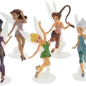 Disney Parks Pixie Hollow Fairies Collectible 7 Piece Figure Set Tinkerbell, Silvermist,