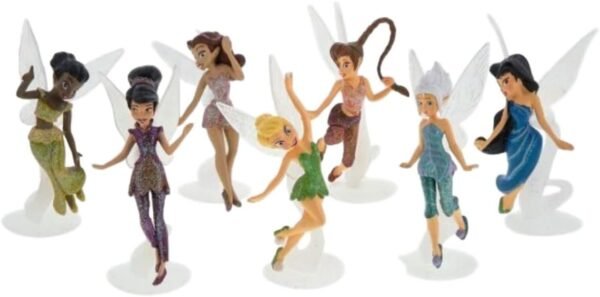 Disney Parks Pixie Hollow Fairies Collectible 7 Piece Figure Set Tinkerbell, Silvermist,