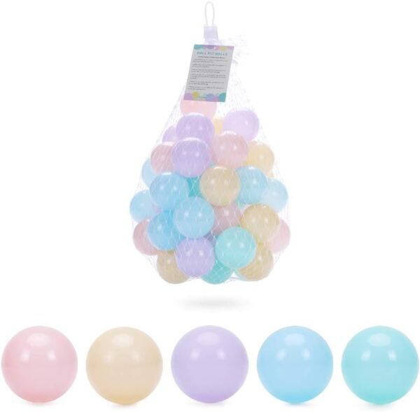 Colobobo Pit Balls 2.3inch Macaron Multicolor Non-Toxic Free BPA Soft Plastic Balls