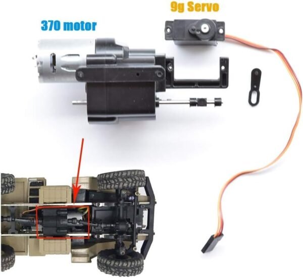 MaxMetal WPL Upgraded 2 Speed Gearbox with Shift Servo Spare Part fo