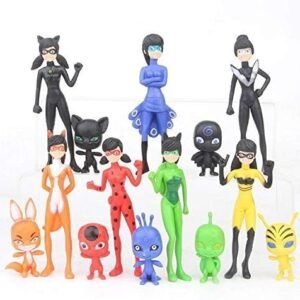 Kinda Inc 14 pcs Ladybug Action Figure - Ladybug and cat Noir