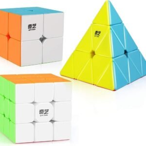 D-FantiX Qiyi Stickerless Speed Cube Set, Qidi S 2x2 Warrior W 3x3