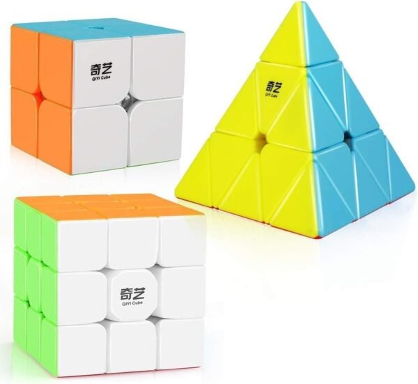 D-FantiX Qiyi Stickerless Speed Cube Set, Qidi S 2x2 Warrior W 3x3