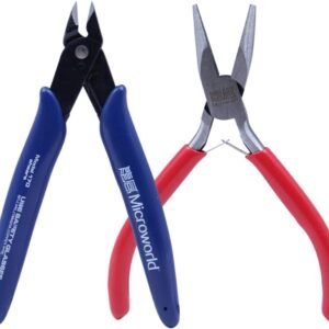 Microworld 2Pcs/Set Mini Flat Nose Plier Nipper Tool for DIY 3D Metal