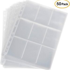 450 Pockets Trading Card Sleeves Storage Wallets Album Pages, Transparent Game Card