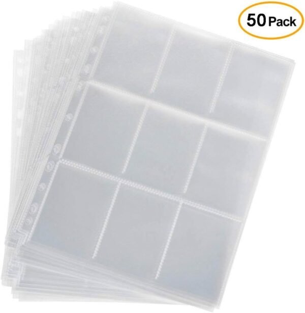 450 Pockets Trading Card Sleeves Storage Wallets Album Pages, Transparent Game Card