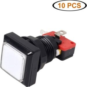 EG STARTS 10x Arcade Square Shape LED Illuminated Push Button with Micro