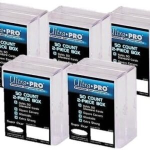 Ultra Pro 2-Piece Clear Card Storage Box Holds 50 Standard Cards 2