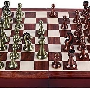 Agirlgle International Chess Set with Folding Wooden Chess Board and Classic Handmade
