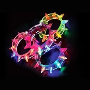 Flashing LED Light-up Spike Bracelets 1 Dozen - 12 Pcs