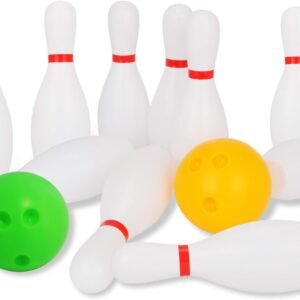 Liberry Kids Bowling Set Includes 10 Classical White Pins and 2 Balls,