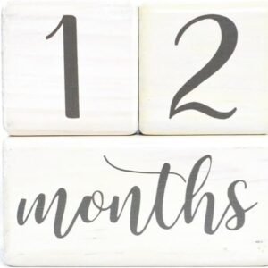 LovelySprouts Premium Solid Wood Milestone Age Blocks Choose from 2 Stain Options