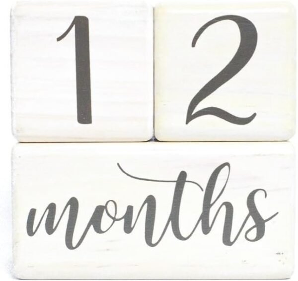 LovelySprouts Premium Solid Wood Milestone Age Blocks Choose from 2 Stain Options