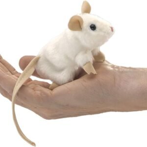 Folkmanis Mini White Mouse Finger Puppet Kit Toy Fun Kids