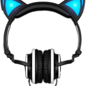 blinkee Blue LED Kitty Cat Animal Ears Headphones by Kit