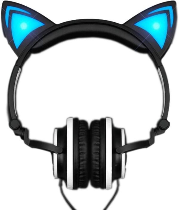 blinkee Blue LED Kitty Cat Animal Ears Headphones by Kit