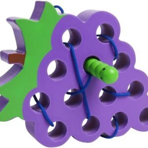 Skrtuan Wooden Lacing Grape Threading Toys Wood Block Puzzle Car Airplane Travel