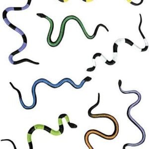 8-inch Vinyl Stretch Snake Bulk Pack of 12 Snakes Kit
