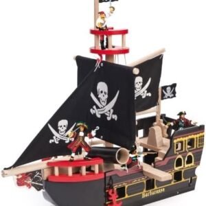 Le Toy Van Barbarossa Pirate Ship Set Premium Wooden Toys for Kids