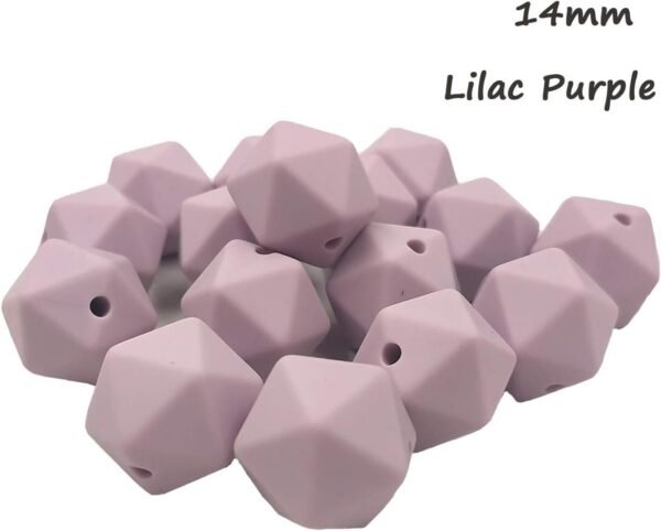 50pcs Silicone Polyhedron Beads BPA Free Hexagon Beads 14mm Food Grade Silicone