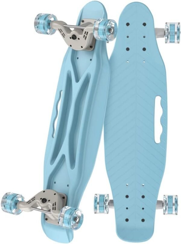 OLEIO Complete Skateboard, 23.2 Inches Plastic Mini Classic Skateboard,with Bendable Deck and