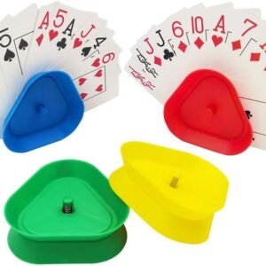 YH Triangle Shaped Hands-Free Poker Playing Card Rack Holder Set of 4
