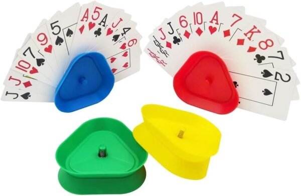 YH Triangle Shaped Hands-Free Poker Playing Card Rack Holder Set of 4