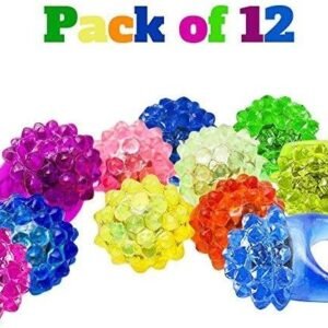 Flashing LED Light Rings - Mega Pack of 12 Elastic Bumpy Jewels