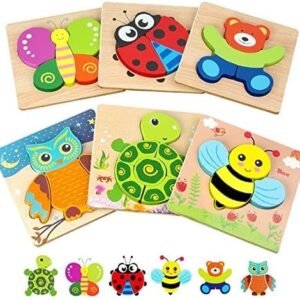 Toddler Puzzles, Wooden Jigsaw Animals Puzzles for 1 2 3 Year Old