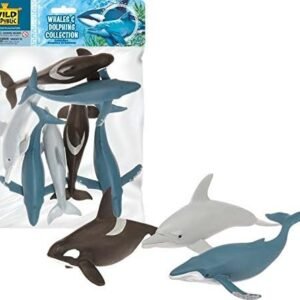 Wild Republic Polybag Whales and Dolphins, Humpback Whale, Orca , Dolphins, Kids
