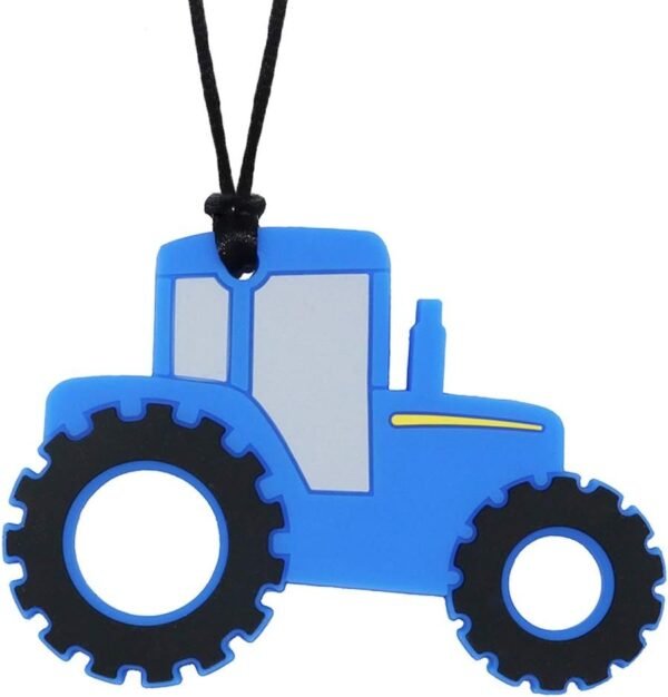 Chew Necklace for Sensory Boys Kids Adults, Silicone Tractor Chewy Pendant Jewelry